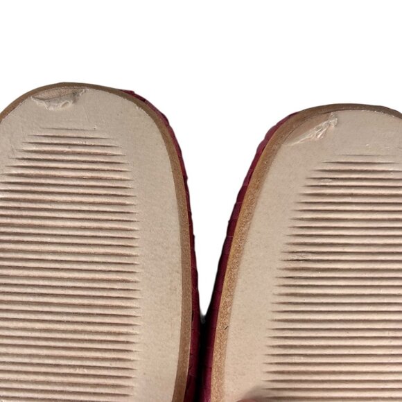 Bertuchi Genuine Leather Slip-On Mules Flats Loafers Woven Dark Pink Size 38 - Picture 16 of 16